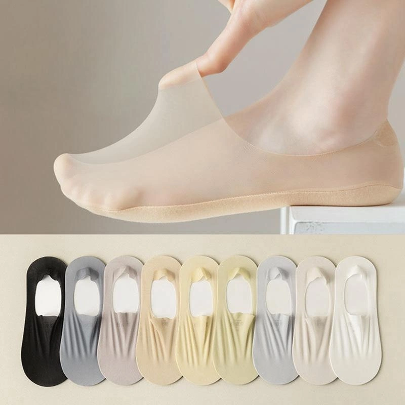 Womens Soft Breathable Ultra-Thin Short Socks Non Slip Boat Socks Invisible Low Cut Liner Socks