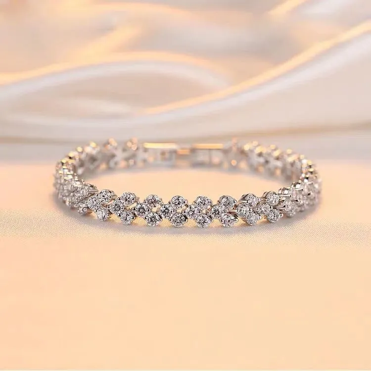 Fashion Roman Style Woman Crystal Bracelet Wristband Gifts Jewelry Accessories Wristlet
