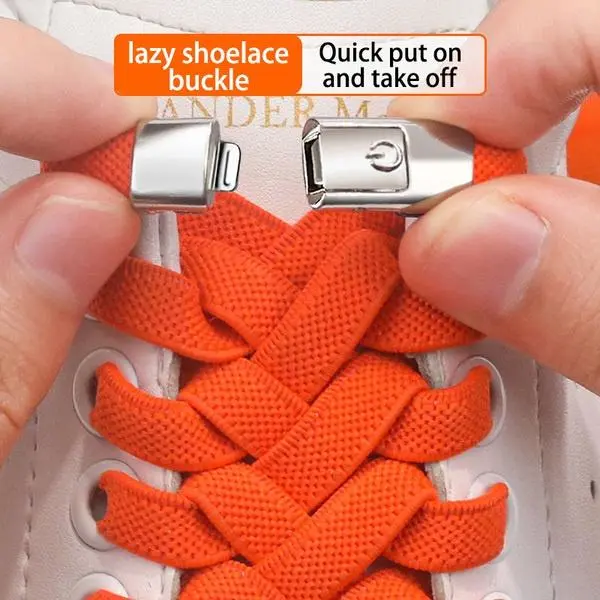 1 Pcs Lazy Shoelace Buckle Elastic Elastic Men and Women Widened Flat Shoelace Rope Do Not Need To Tie A Fixed Artifact