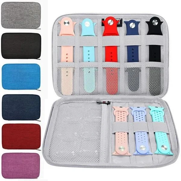 Smart Watch Band Storage Organizer Multifunction Portable Watch Strap Box for Apple Watch Travel Pouch Bag