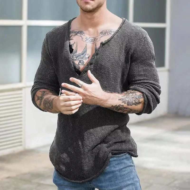 Men's Stretch Pullover Sweater Top