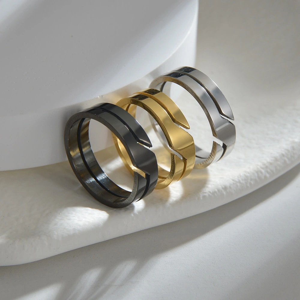 Stainless Steel Hollow Vacuum Electroplated Couple Ring