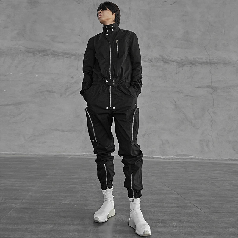 Dark Man Cargo Cotton Loose Jumpsuit