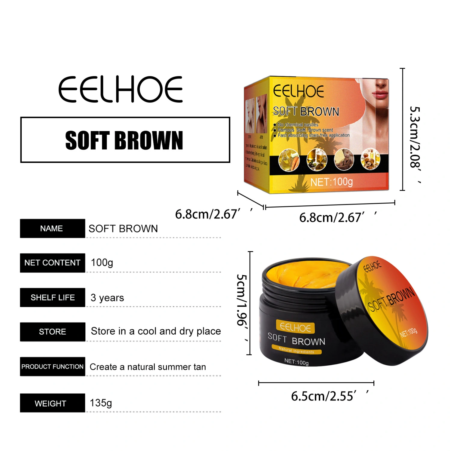 Eelhoe Tanning Gel,Brown Tanning Accelerator Cream