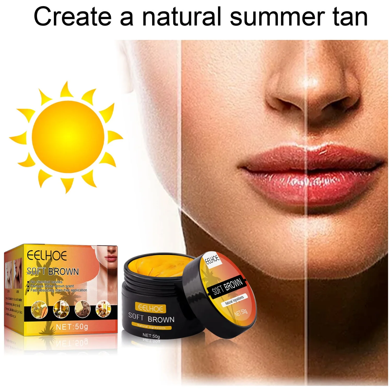 2 Pcs Eelhoe Tanning Gel,Brown Tanning Accelerator Cream