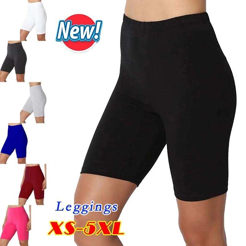 7 Colors Women's Fashion Comfortable Short Leggings Solid Color Elastic High Waist Tight Short Pants Sports Running Shorts