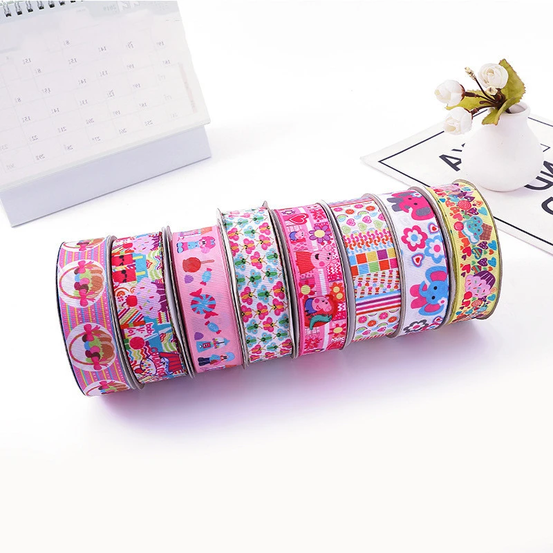 Colorful Cartoon Printed Polyester Ribbon Thread