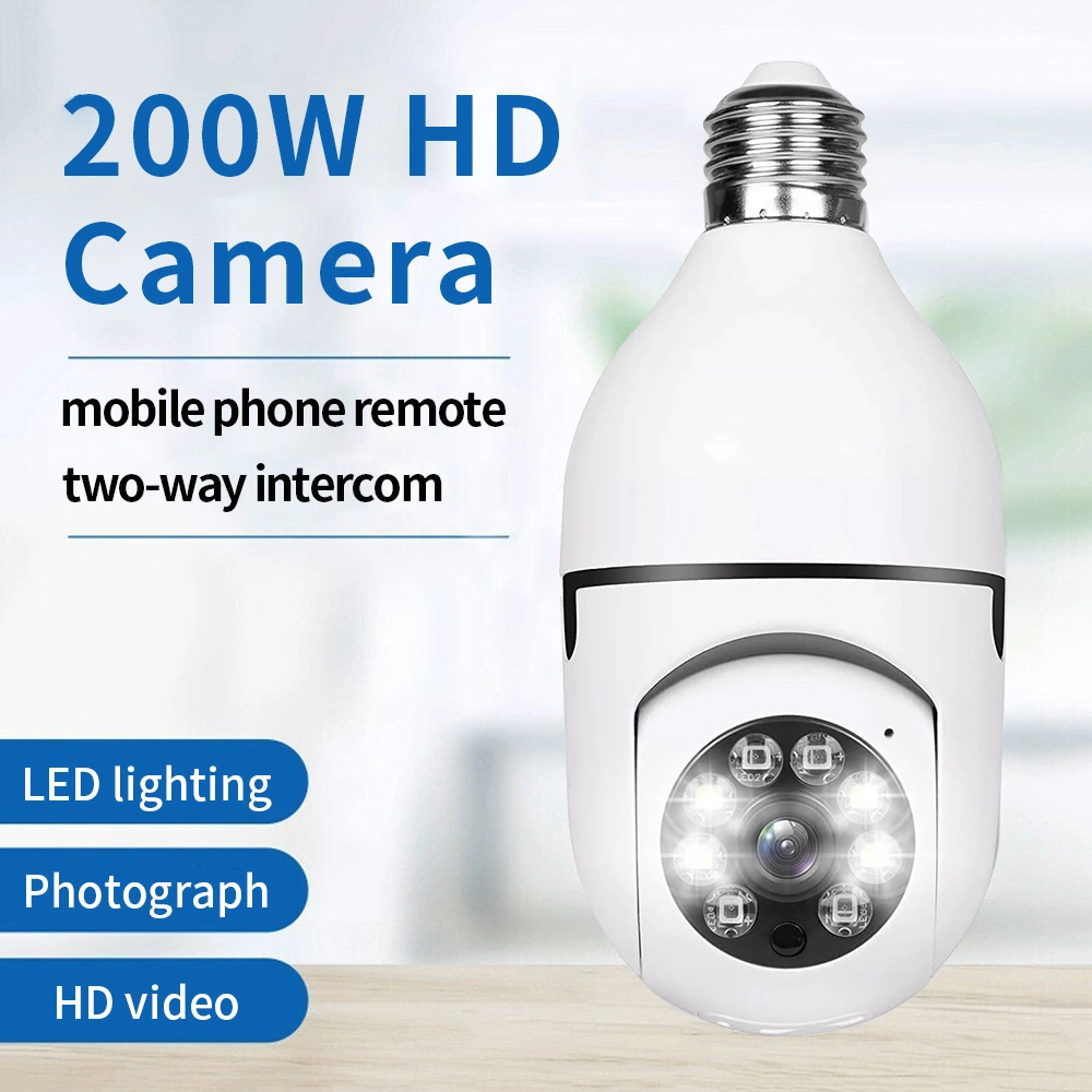 A6 E27 Bulb Surveillance Camera Night Vision Home Remote Panoramic Smart Hd 4x Digital Zoom Video Indoor Security Monitor