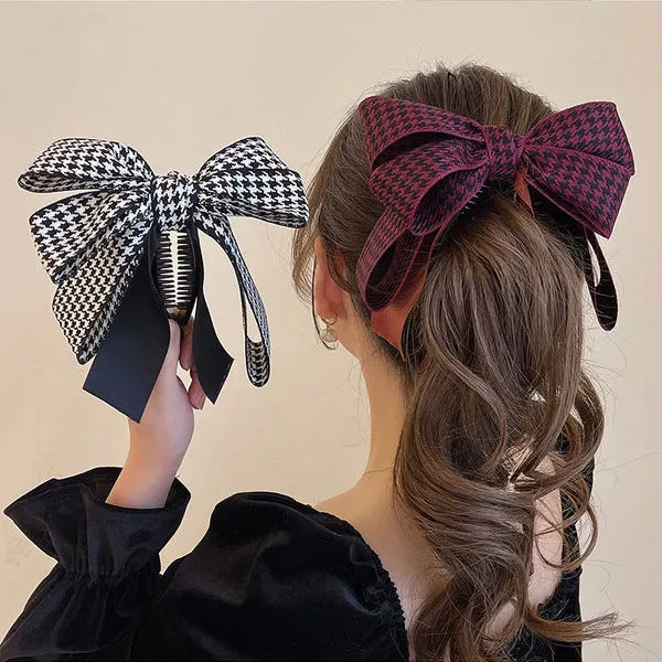 Horsetail Headwear High Bow Back Head Barrettes