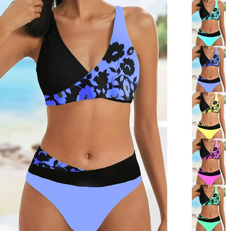 New Bikini Split Print Swimwear for Women