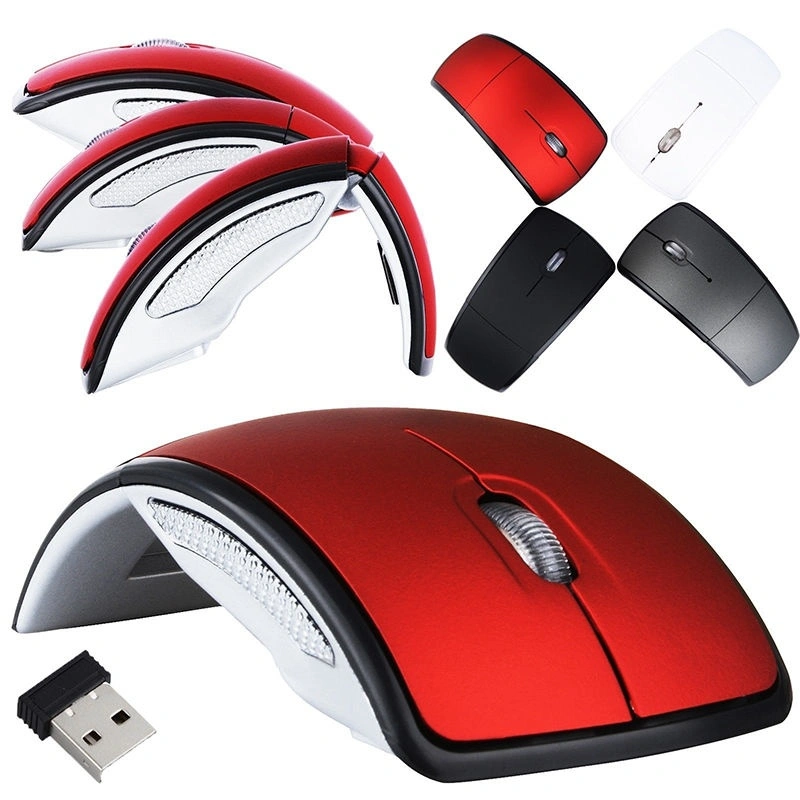 Optical 2.4G Foldable Wireless Mouse Cordless Mice USB Folding Mouse Receiver