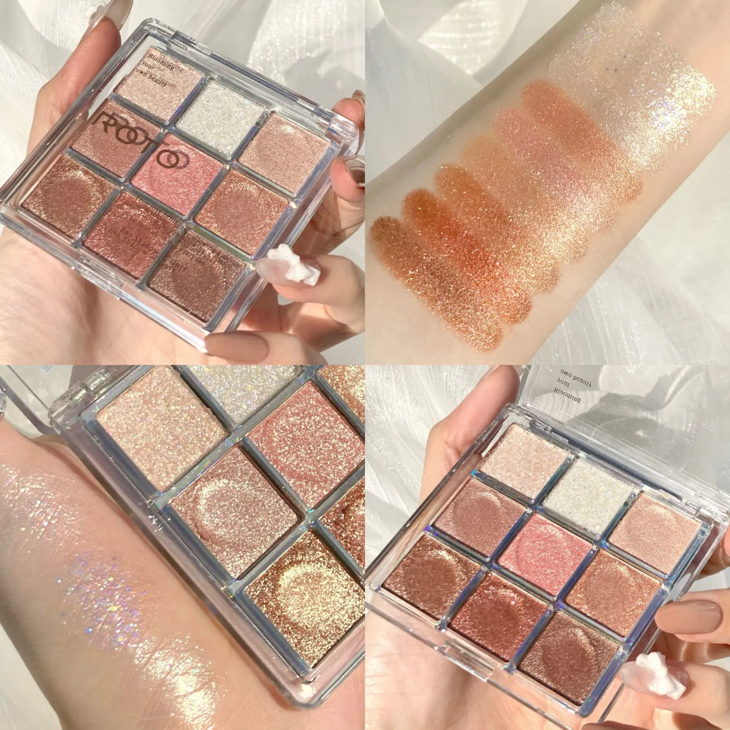Makeup Flashing Snowflake Eyeshadow Palette Daily Nude Makeup Student Pearly Matte Earth Color Eyeshadow Palette