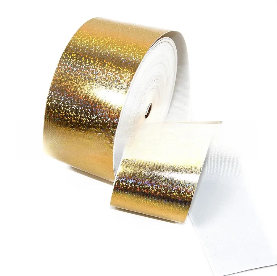 50 Yards Roll 75MM Laser Silver Ribbed Band