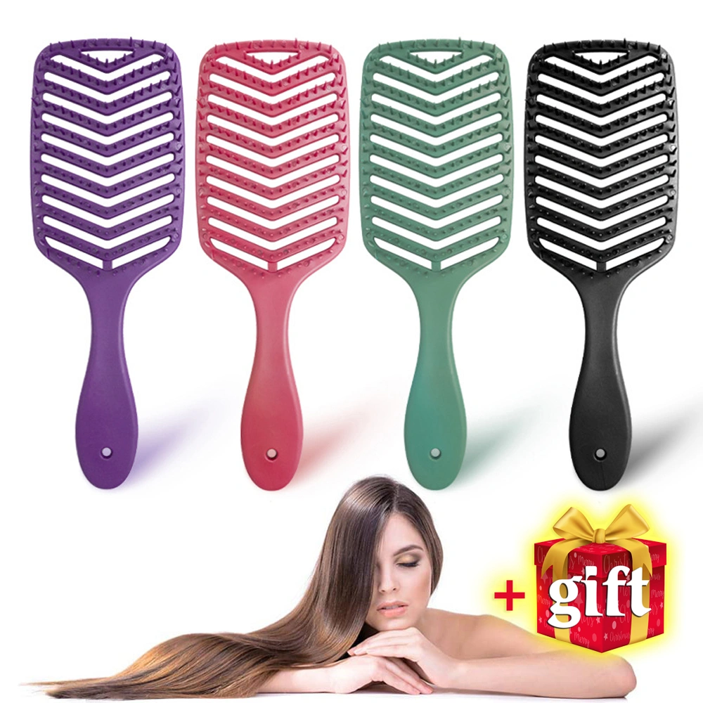 4 Pcs Unique Spiral Hairbrush Hair Detangling Brush Gift