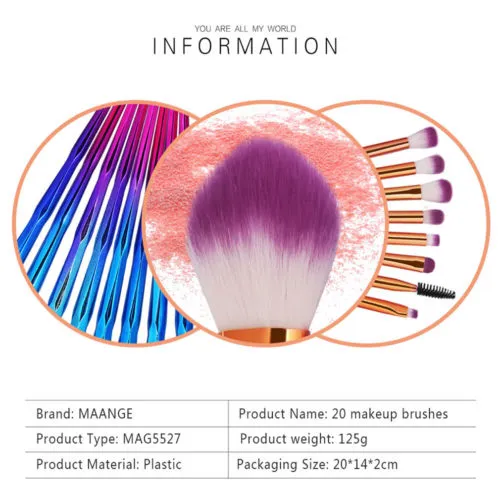 20PCS Makeup Brushes Kit, Eye Shadow Brush Professional Make Up Brushes, Foundation Cosmetic Basic Brush Kit