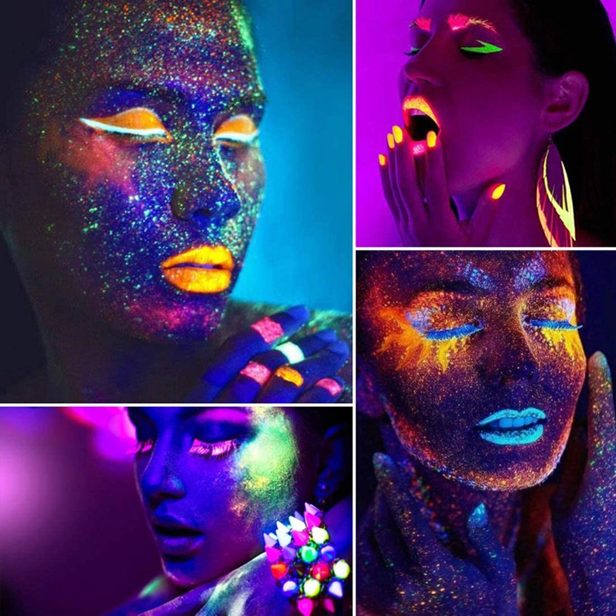 24 Colors Glow Eyeshadow Palette without Mirror Luminous Halloween Party Make Up Tools