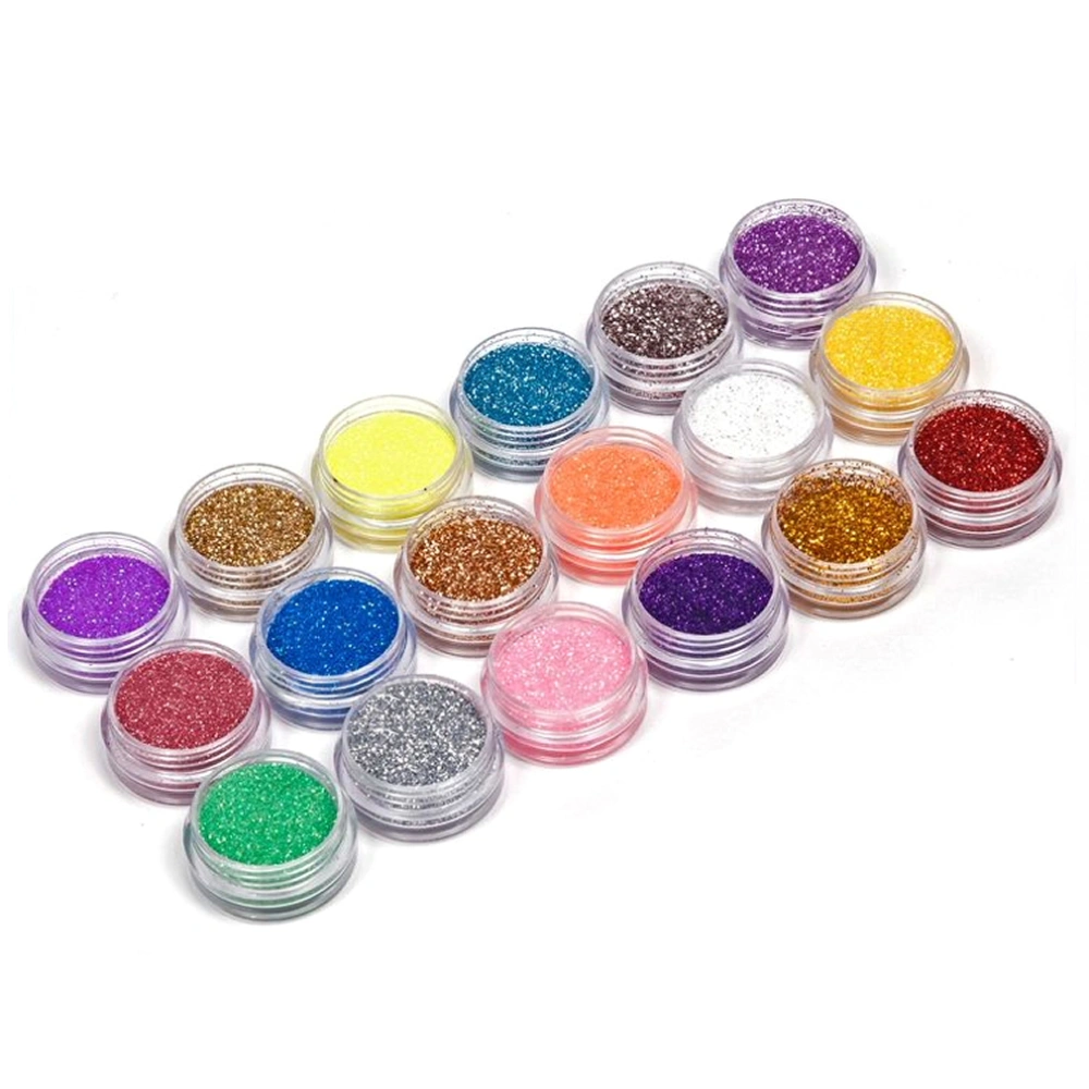 18 Colors Nail Glitter Powder Holographic Nail Art Chrome Pigment Manicure Decoration DIY Tools Sets