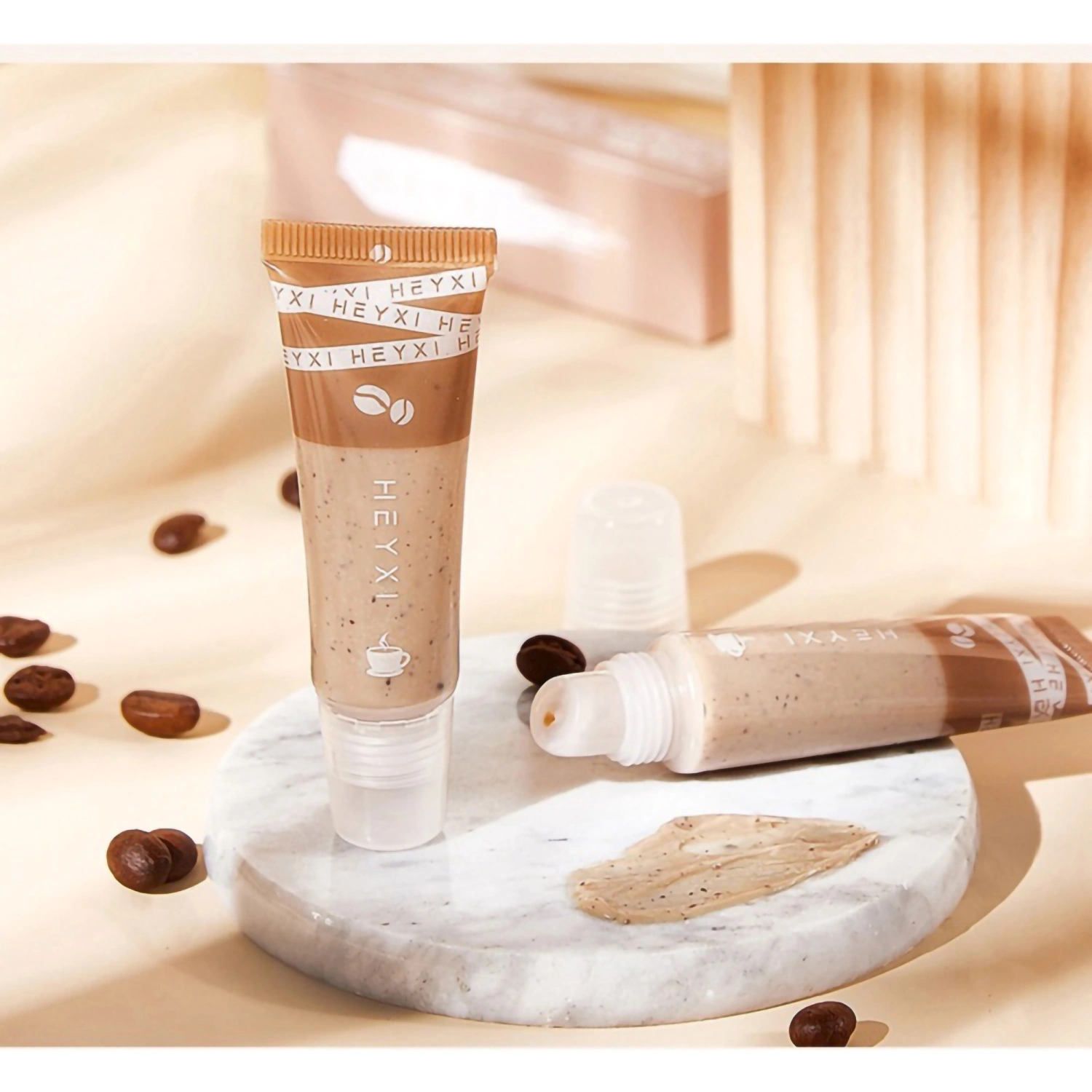 Coffee Embellishing Lip Scrub, Exfoliating Moisturizing Cream for Dry Cracked Lips