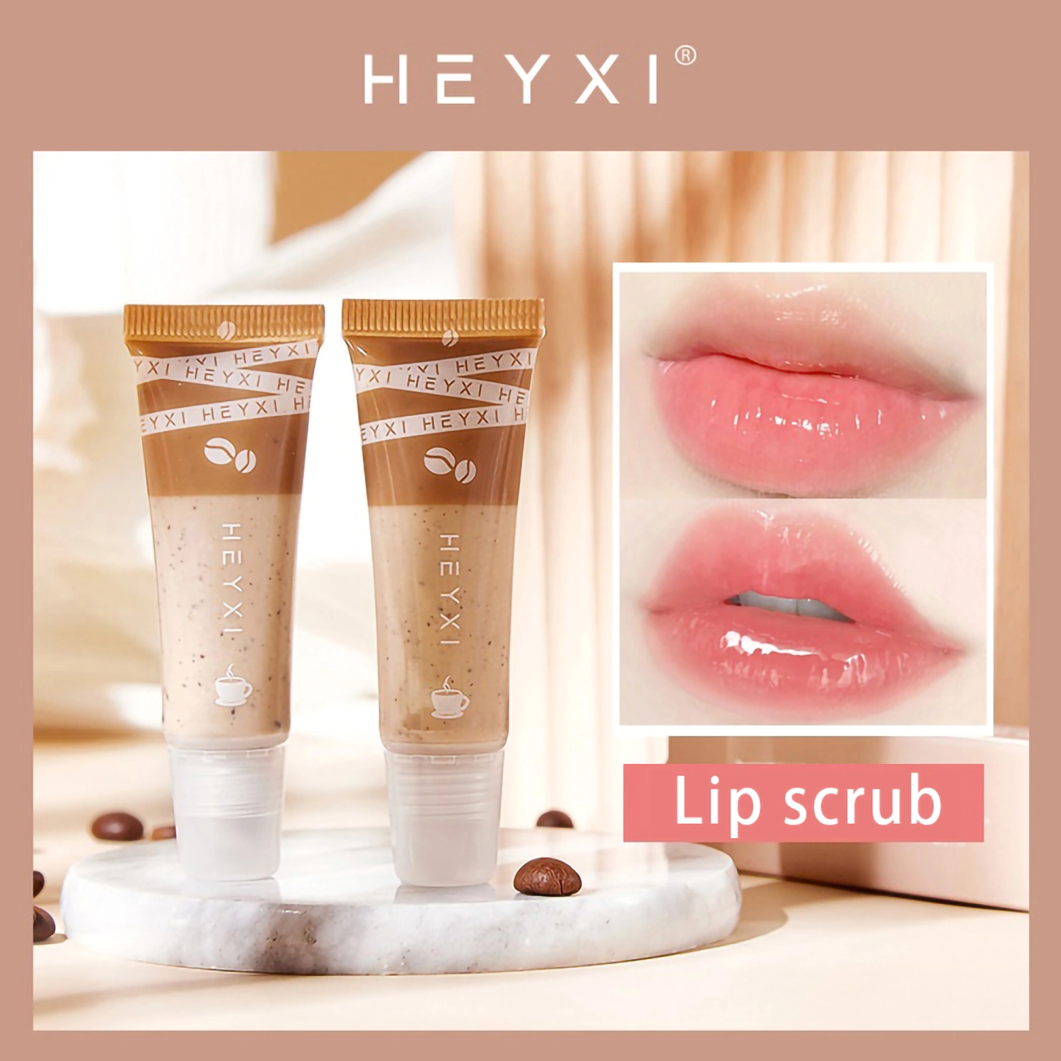 Coffee Embellishing Lip Scrub, Exfoliating Moisturizing Cream for Dry Cracked Lips