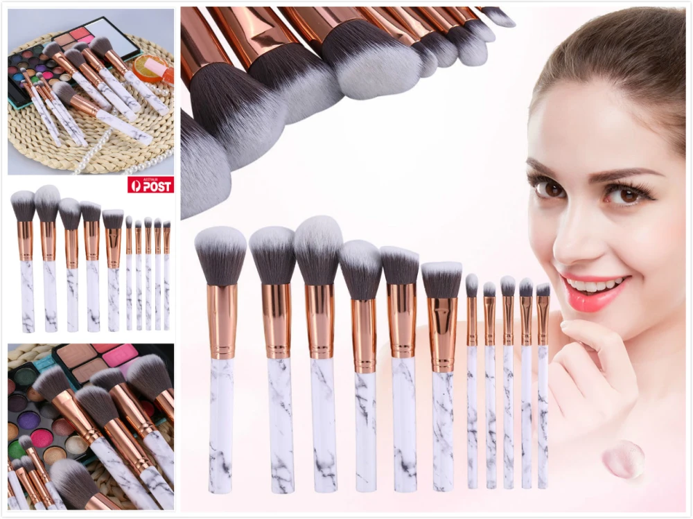 Women Daily 10 Piece Makeup Brush Set,Professional Blending Synthetic Cosmetic Kit