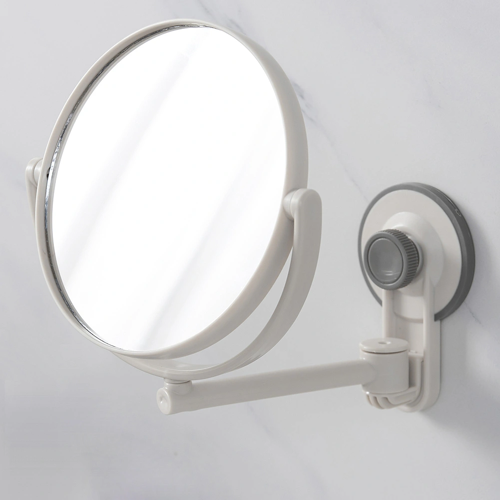 Wall-Mounted Vanity Mirror, 360° Rotatable Waterproof Smooth Perforated Double-Sided Make-Up Mirror
