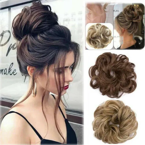 Women Curly Messy Bun Hairpiece Elastic Updo Scrunchie Wrap Cover Synthetic Hair Extensions Ponytail Hair Wig