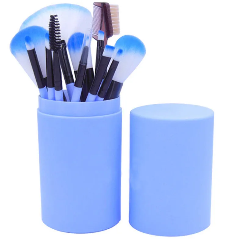 12PCS Makeup Brushes Kit with Container, Eye Shadow Brush Professional Make Up Brushes, Foundation Cosmetic Basic Brush Kit