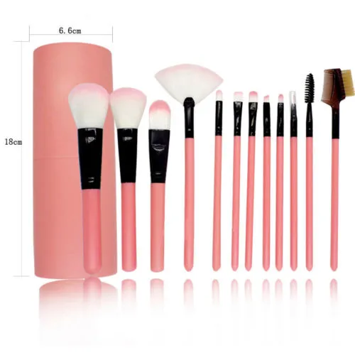 12PCS Makeup Brushes Kit with Container, Eye Shadow Brush Professional Make Up Brushes, Foundation Cosmetic Basic Brush Kit