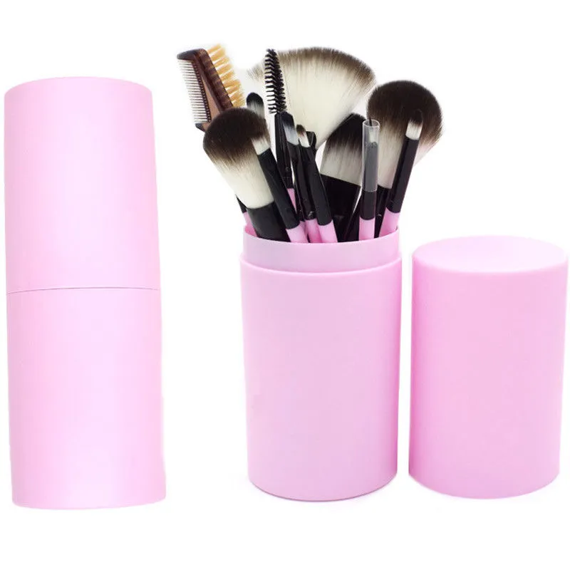 12PCS Makeup Brushes Kit with Container, Eye Shadow Brush Professional Make Up Brushes, Foundation Cosmetic Basic Brush Kit