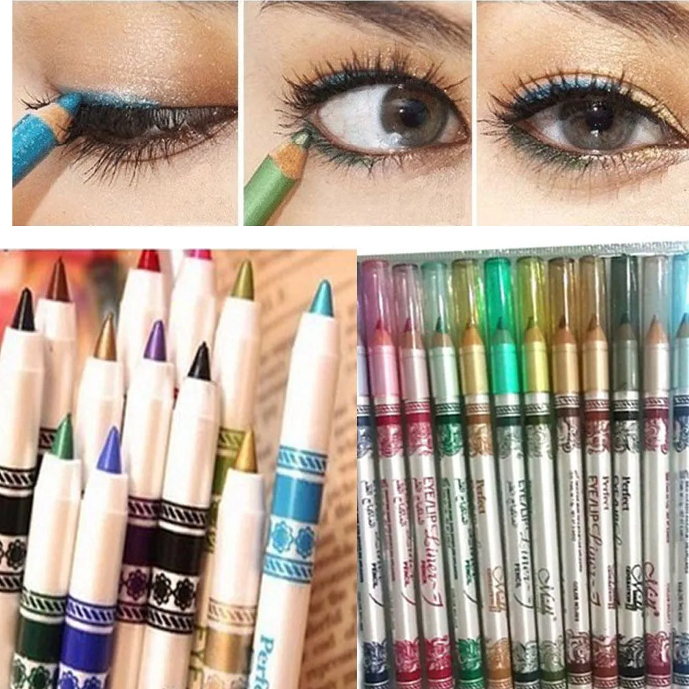 2Pcs Eyeliner Waterproof Shining Colors Eye Pencil Long Lasting Makeup Eye Professional Cosmetics