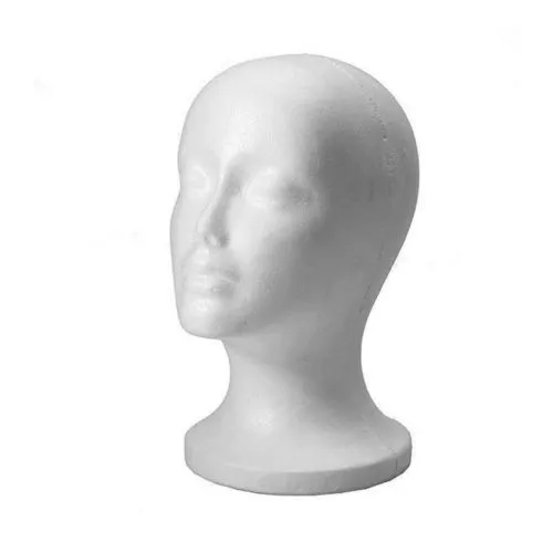 Female Styrofoam Mannequin Head Cosmetics Model Hat Cap Wig Dummy Display Stand Display Holder