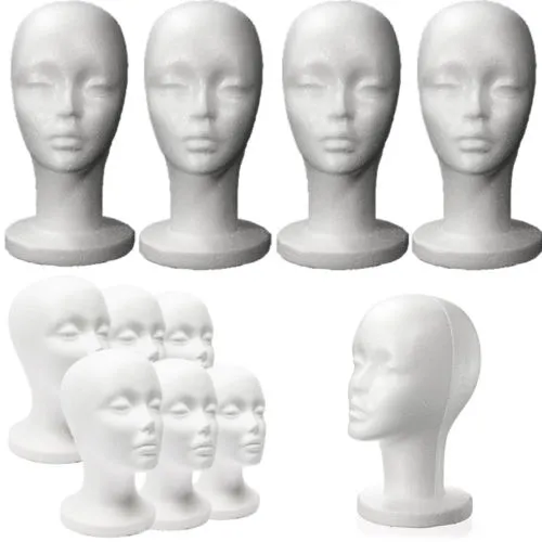 Female Styrofoam Mannequin Head Cosmetics Model Hat Cap Wig Dummy Display Stand Display Holder