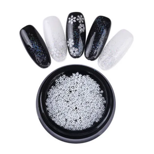 DIY Christmas 3D Snowflakes Nail Art Stickers Decals Self Adhesive Nail Tool for Party Xmas