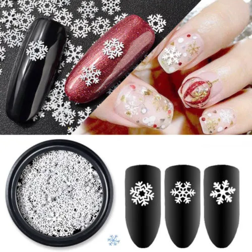 DIY Christmas 3D Snowflakes Nail Art Stickers Decals Self Adhesive Nail Tool for Party Xmas