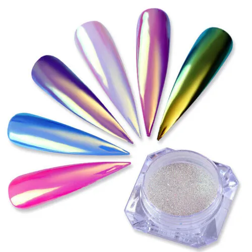 Glitter Unicorn Mirror Nail Powder, Ultra-Thin Aurora Mermaid Chrome Pigment for Girls