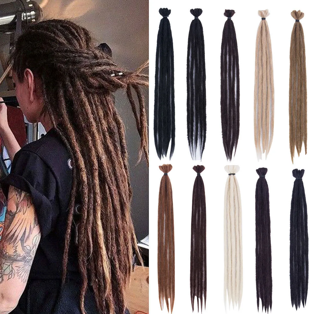 Women&acute;s Knitted Wig Artificial Dreadlocks Crochet Fashion Natural Uniform Thickness Toupee
