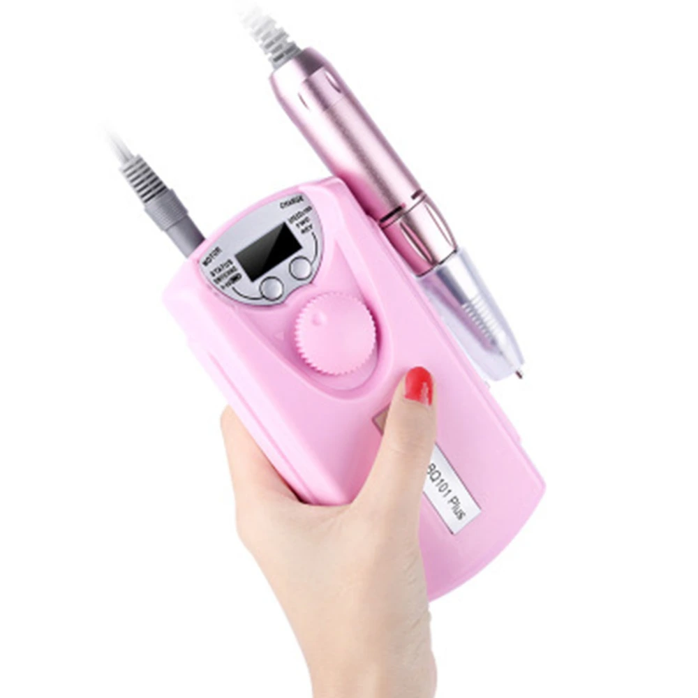 Rechargeable Nail Polisher Nail Drill Machine Pink Portable Mini Electric Pen Type Nail Polishing Manicure Tools