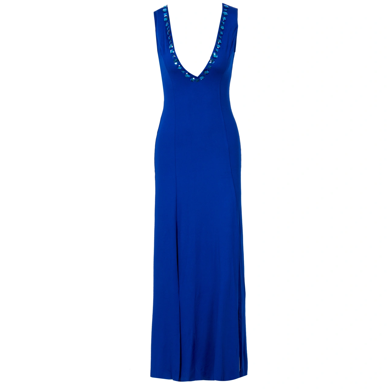 Women's Plain Long Party Dress, Formal Style V-Neck Solid Color Split Evening Dress