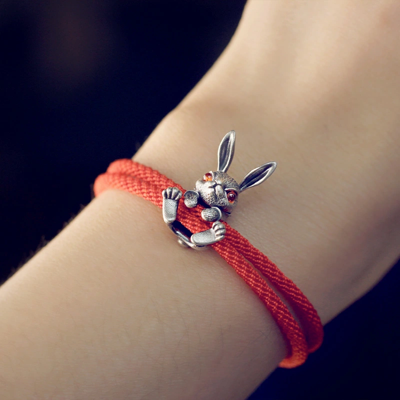 Rabbit Fashion Retro Red Rope Bracelet