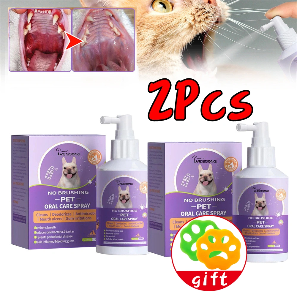 2 Pack Pet Clean Teeth Spray,Teeth Cleaning Spray Dogs Cats