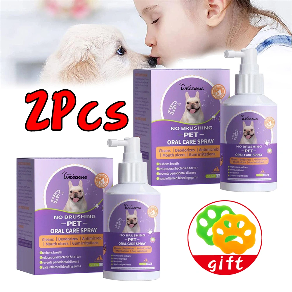 2 Pack Pet Oral Spray-Fights Tartar Plaque+Gift