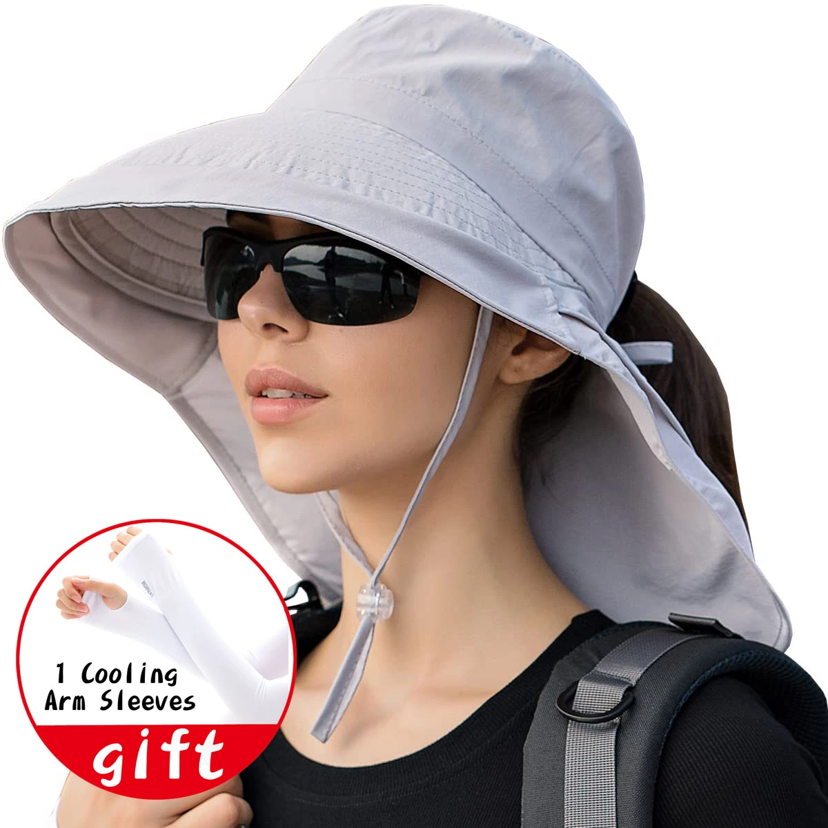Womens Ponytail Sun Hat Summer Wide Brim
