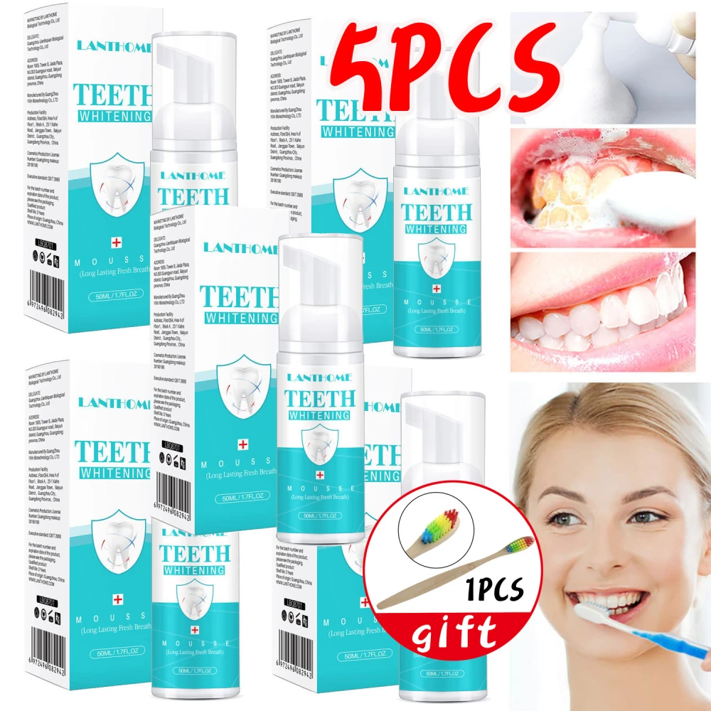 5 Pcs Teeth Whitening Foam Deep Cleaning Toothpaste