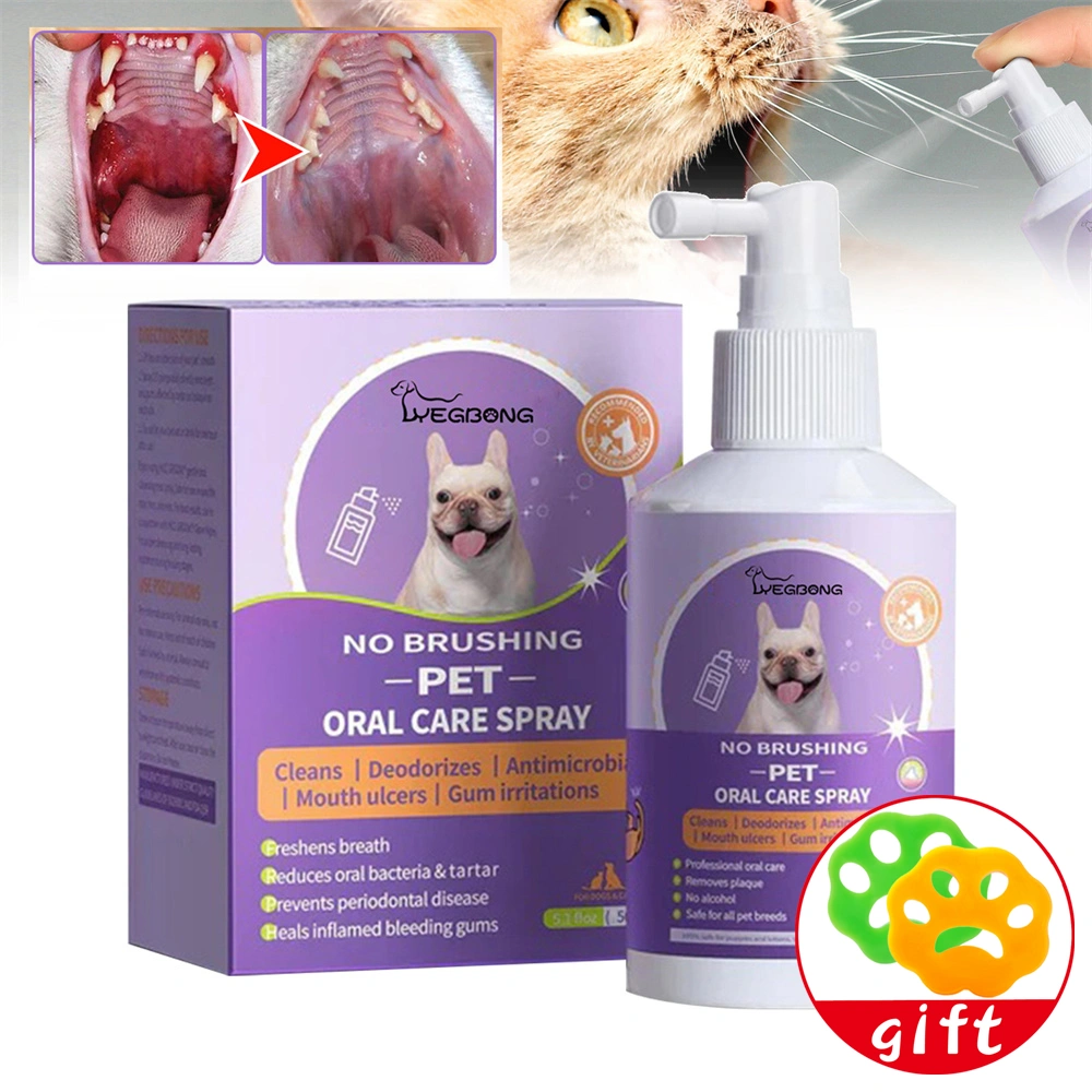 Cat Dog Spray, Pet Bad Breath Treatment+Gift