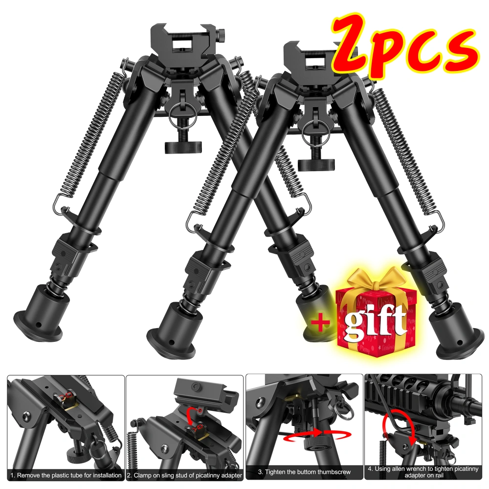 2Pcs Picatinny Bipod with Adapter Return Springs