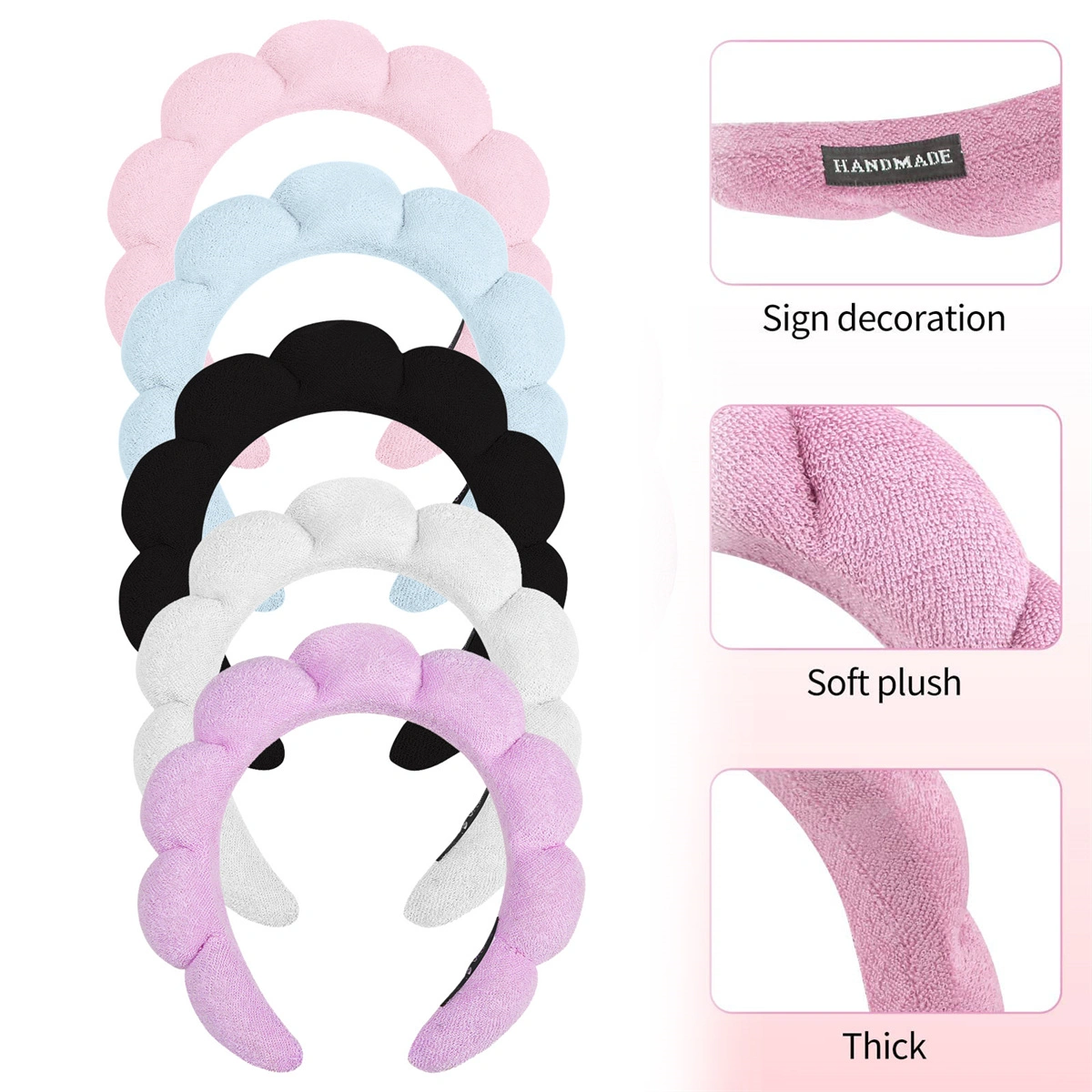 2Pcs Spa Headband Makeup Removal, Shower, Skincare