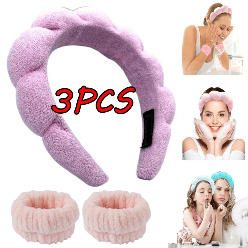 3Pcs Spa Headbands for Washing Face or Facial