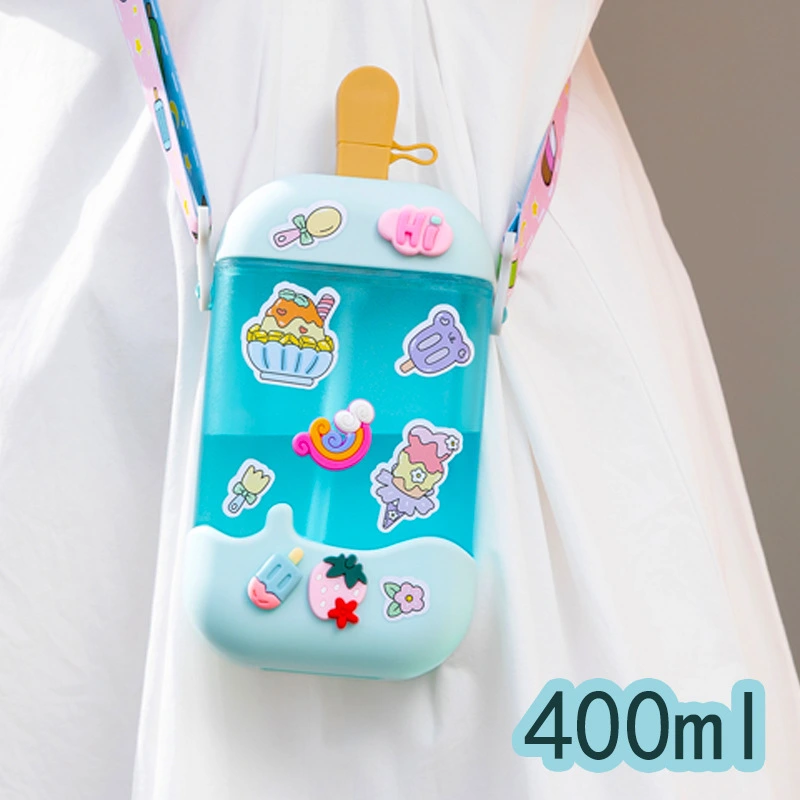 Kawaii Sports Water Bottles with Sticker for Boys Girls