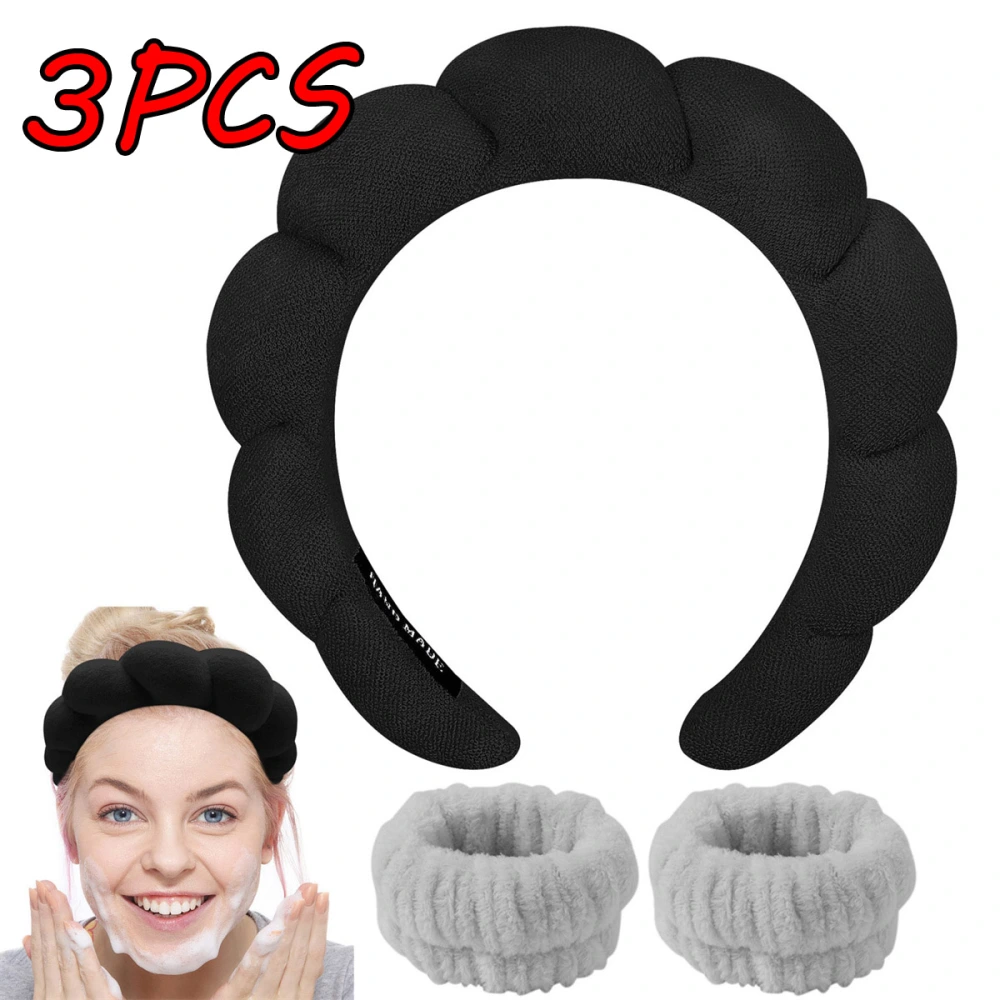 3Pcs Women Spa Headband for Face Washing,Mask,Skin Treatment