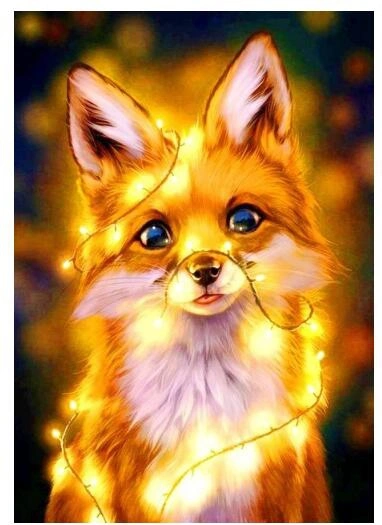 5D Diamond Painting Art Kit, Firefox, 30x40cm